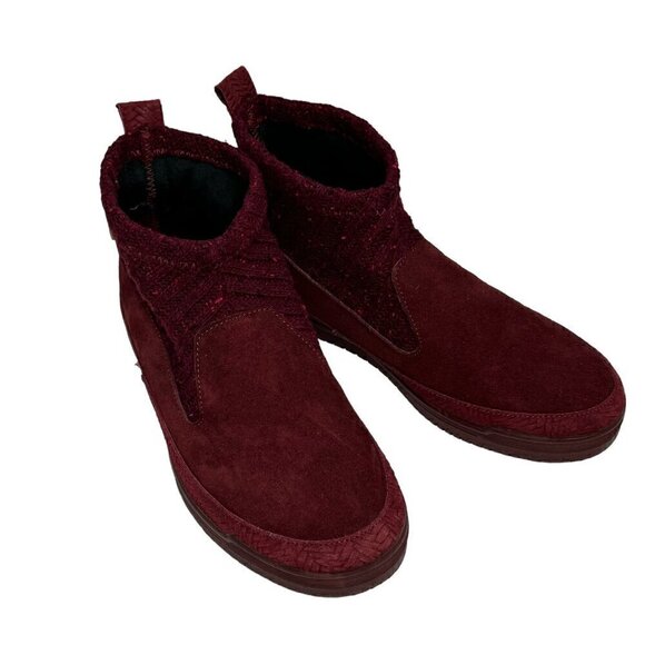 Toni Pons Gigi Booties Burgundy Suede Knit Cuff Sundance 40, US 9 - 9.5 New - Picture 4 of 7